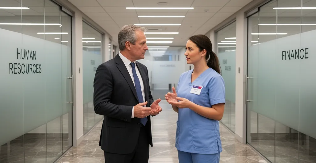 Business owner discussing cleaning standards with professional service provider